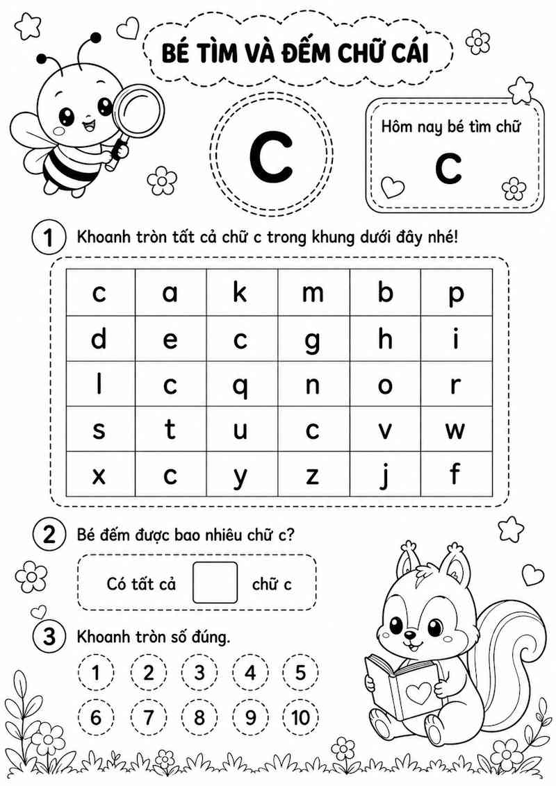 Tìm chữ cái c