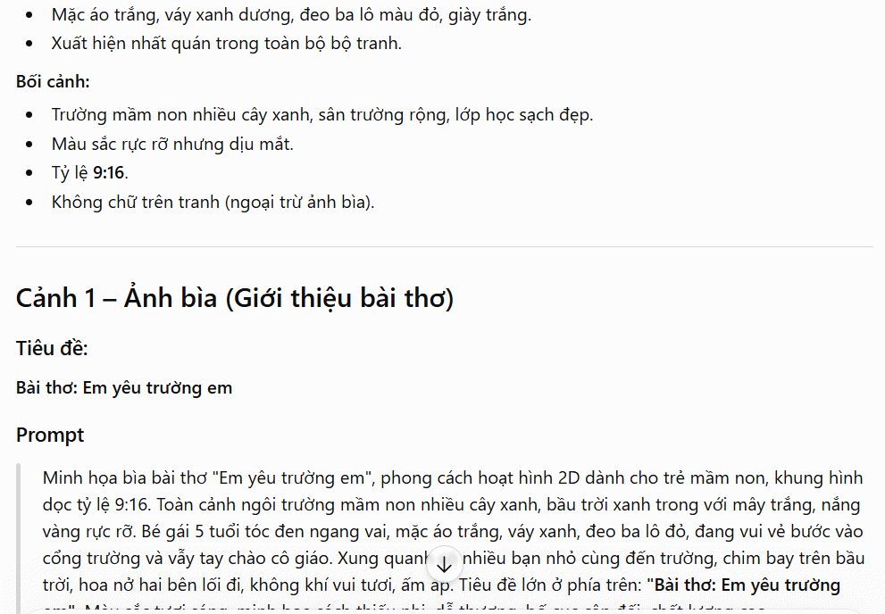 Tạo ảnh minh họa bài thơ