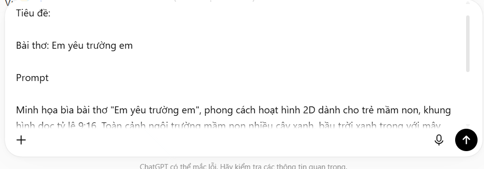 Lệnh tạo ảnh minh họa bài thơ