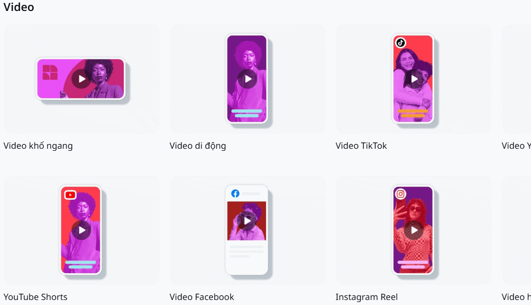 Chọn kích thước video trên Canva