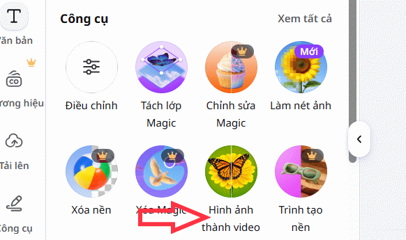 Chuyển ảnh thành video trên Canva