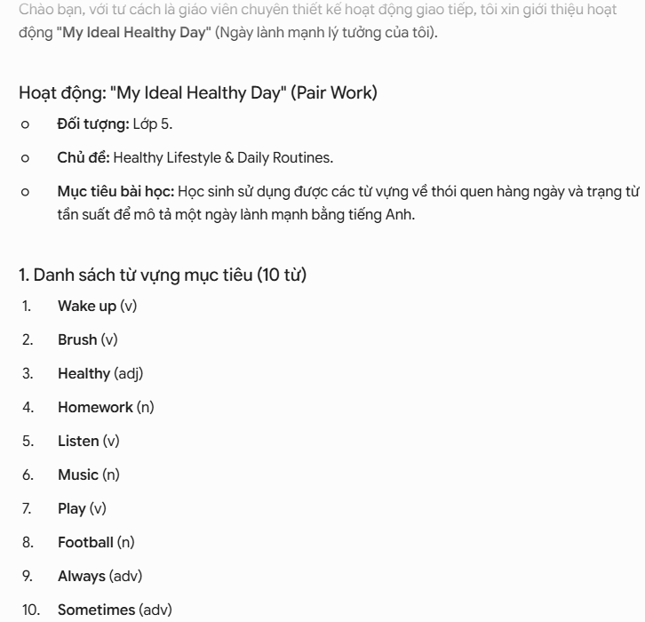 Tạo hoạt động Pair Work
