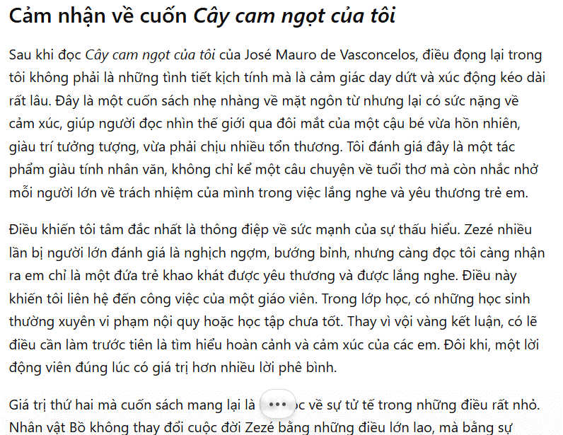 Cảm nhận cá nhân