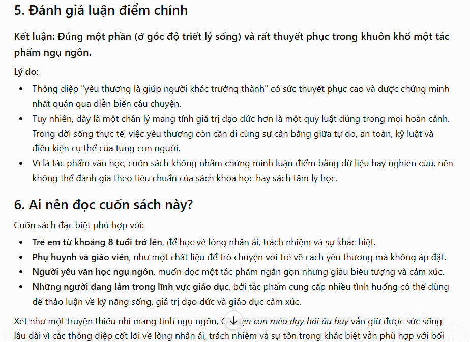 Đáng giá điểm chính