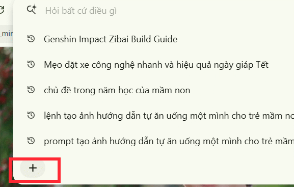 Mở trình AI trên thanh tìm kiếm Chrome