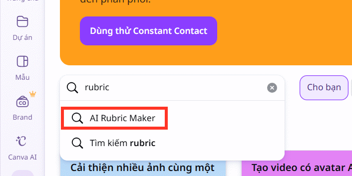 Ứng dụng rubric trên Canva