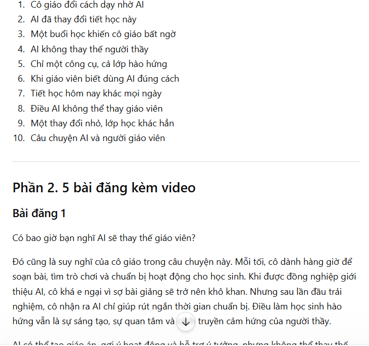 Tạo tiêu đề và nội dung đăng Facebook