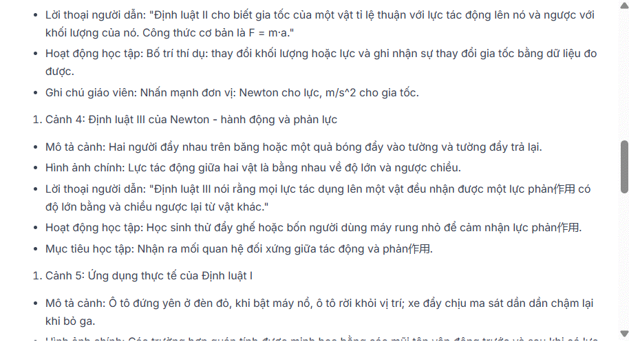 Nội dung phản hồi từ Chat GPT 5