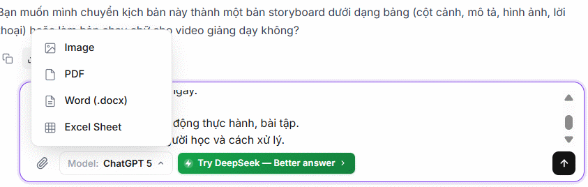 Tải tài liệu lên Chat GPT 5