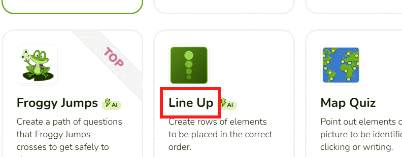 Line Up Educaplay