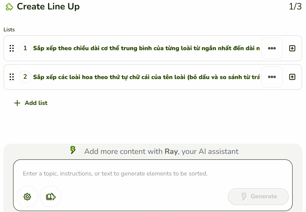 Thêm chủ đề cho Line Up Educaplay