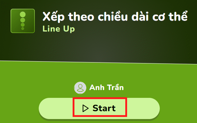 Chơi hoạt động Line Up Educaplay