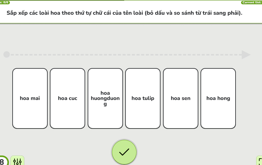 Tạo chủ đề kéo thả sắp xếp Line Up Educaplay