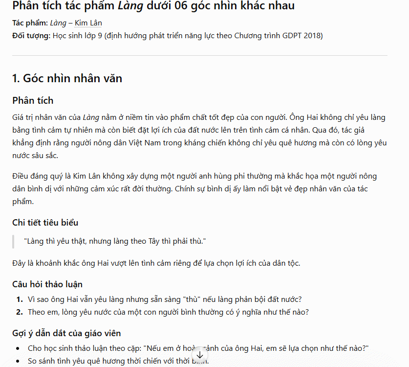 Phân tích tác phẩm dưới nhiều góc nhìn