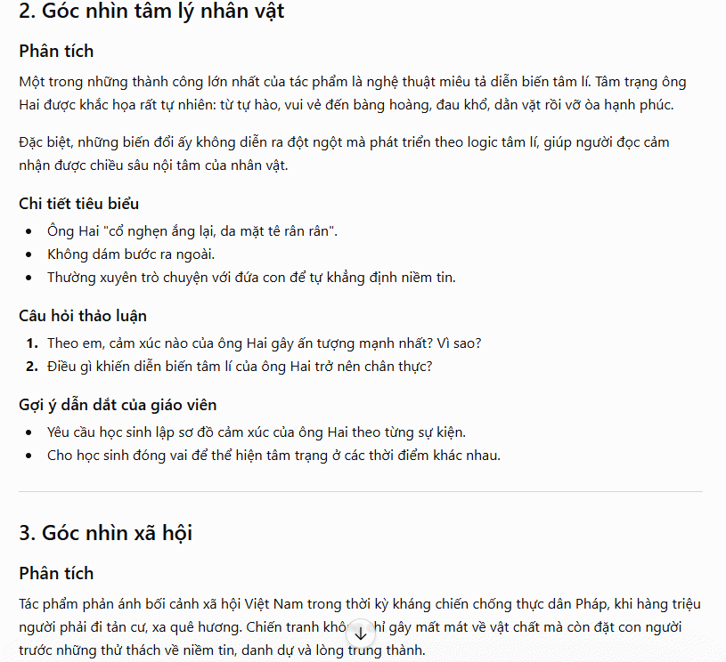 Góc nhìn phân tích tác phẩm