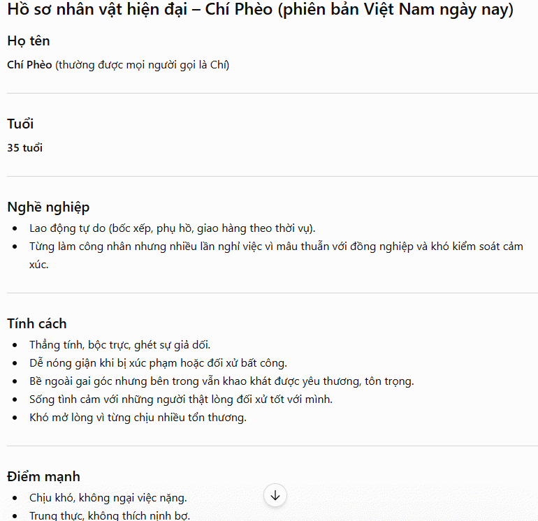 Xây dựng nhân vật