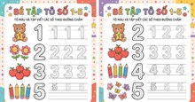 Prompt tạo worksheet tập tô số cho trẻ mầm non