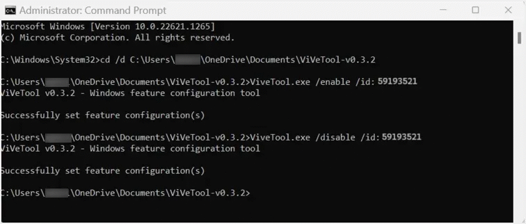 Loại AI Actions bằng ViVeTool