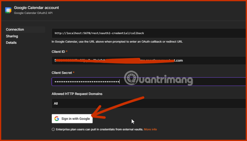 cách kết hợp Google Auth vào n8n