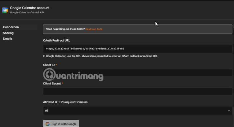 hướng dẫn n8n Google Calendar