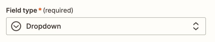 Menu drop-down Field Type