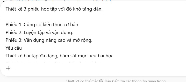 Tạo phiếu bài tập phân hóa theo 3 nhóm học sinh