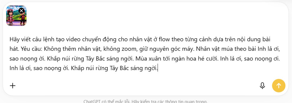 Thiết lập câu lệnh tạo kịch bản di chuyển