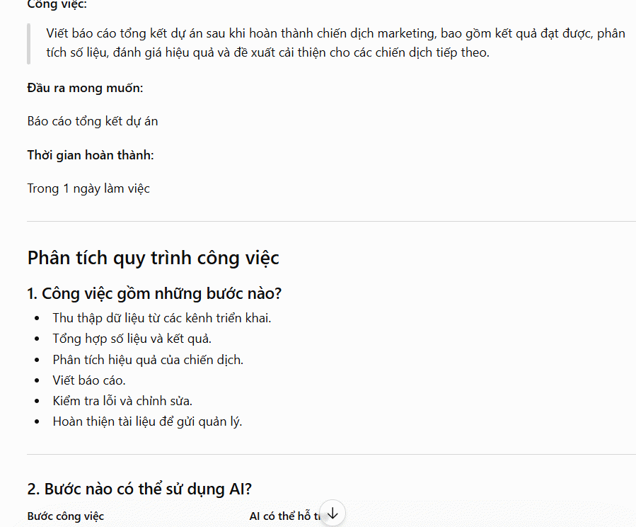 Ứng dụng AI để tối ưu công việc