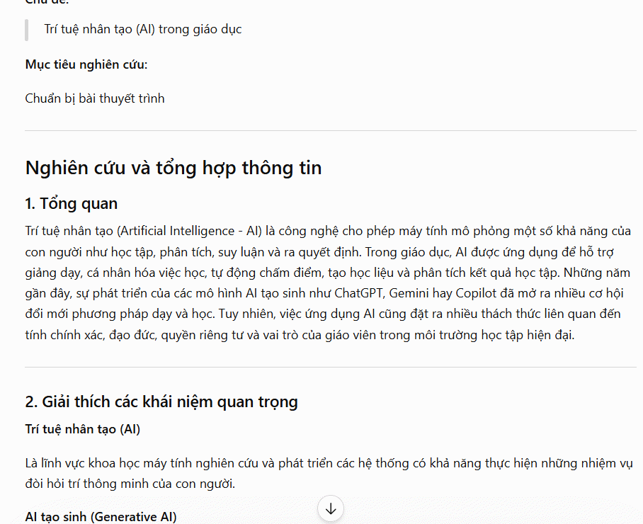 Nghiên cứu và tổng hợp thông tin