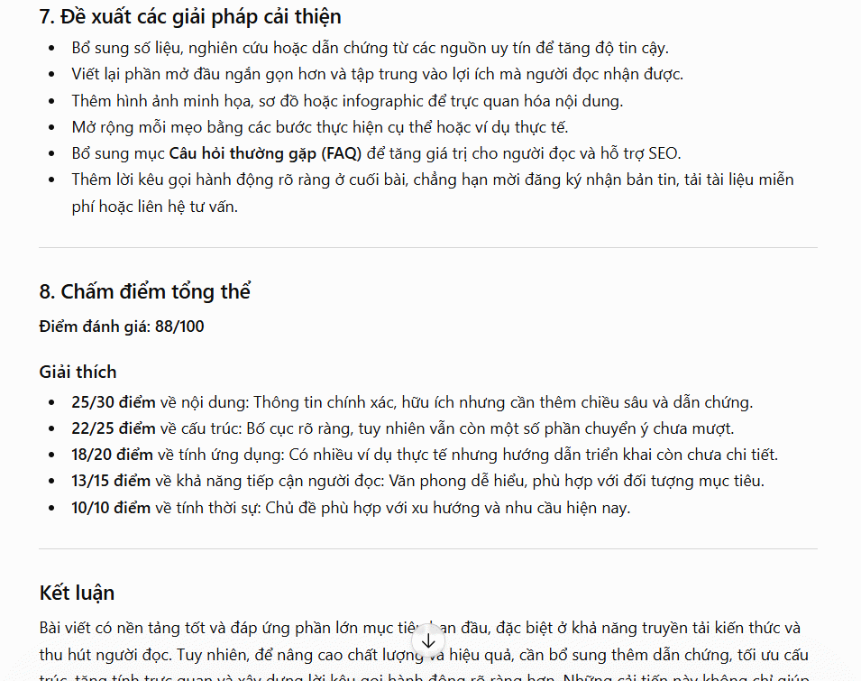 ChatGPT prompt đánh giá và cải thiện chất lượng