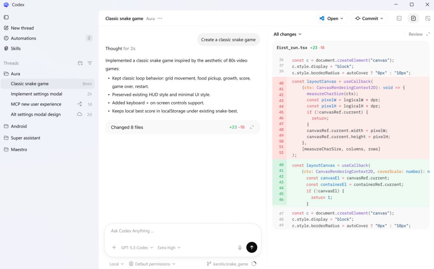 Sử dụng OpenAI Codex