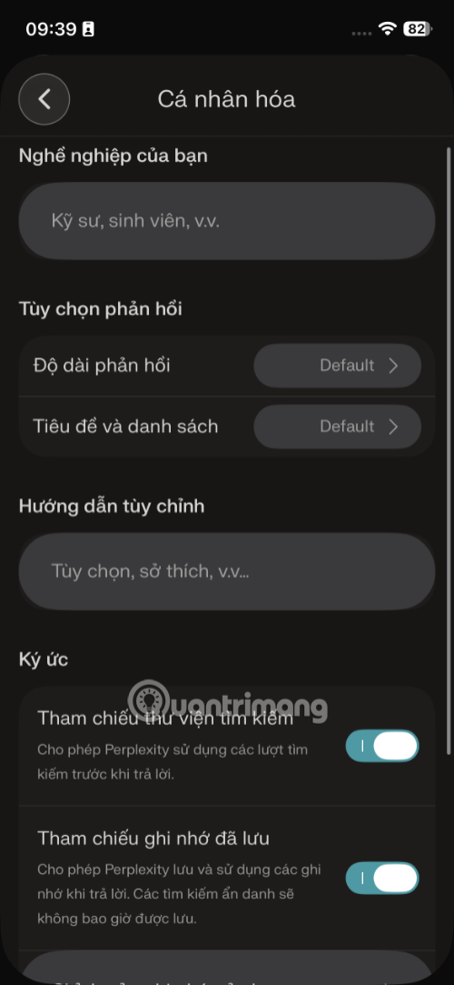 cá nhân hóa perplexity
