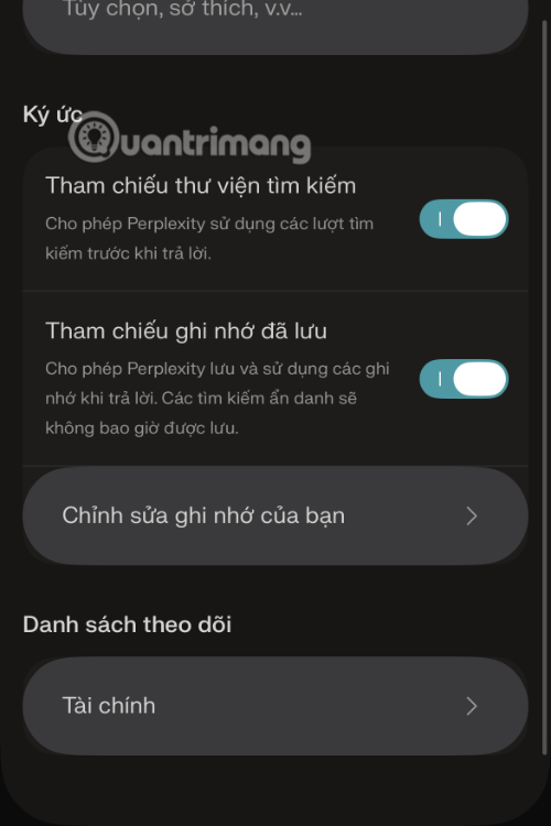 tính năng cá nhân hóa perplexity