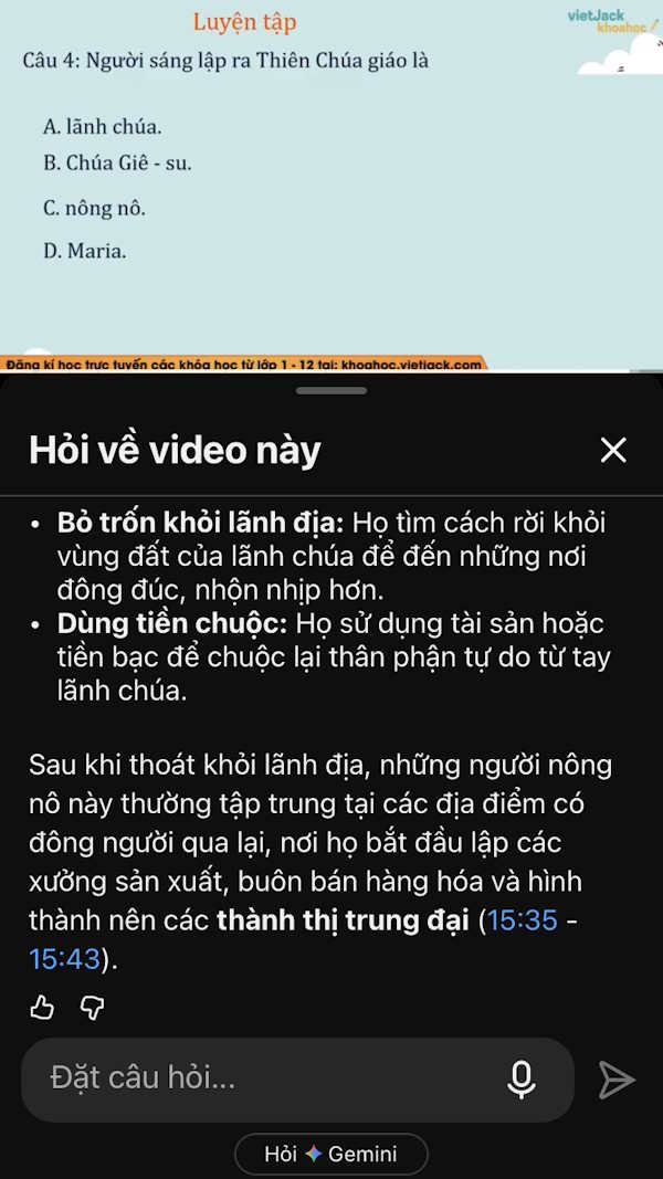 Gemini tóm tắt video YouTube 