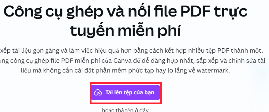 Tải file PDF lên Canva 