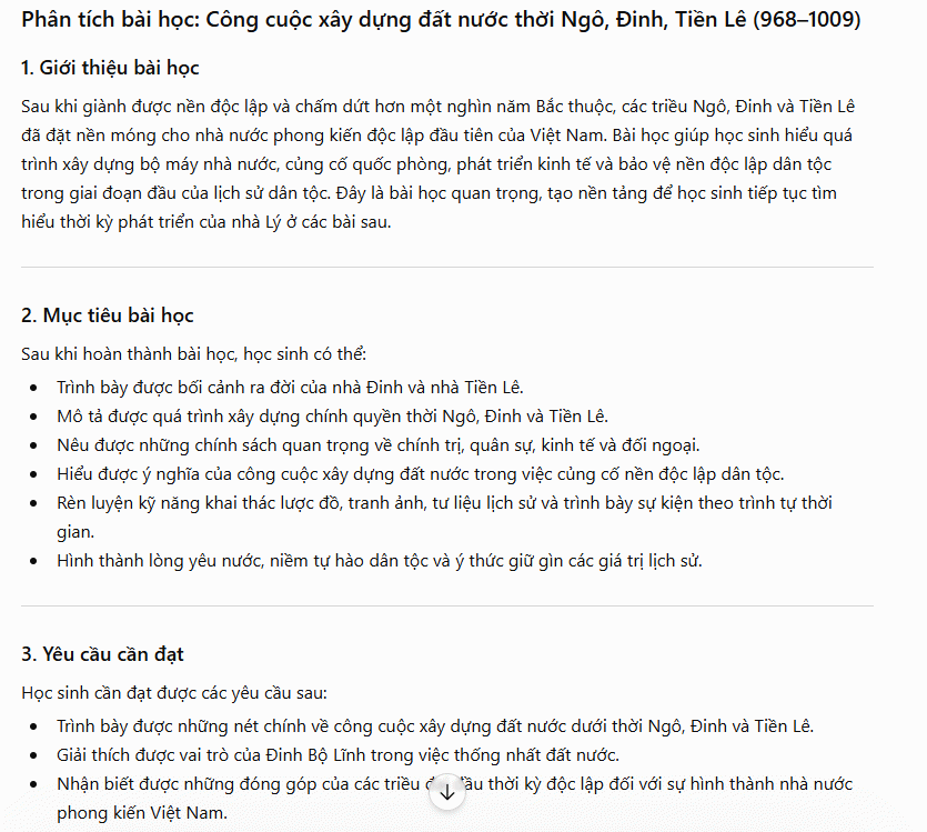 Prompt phân tích bài học 