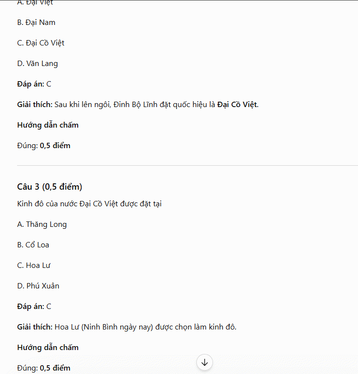 Prompt tạo câu hỏi nhận biết