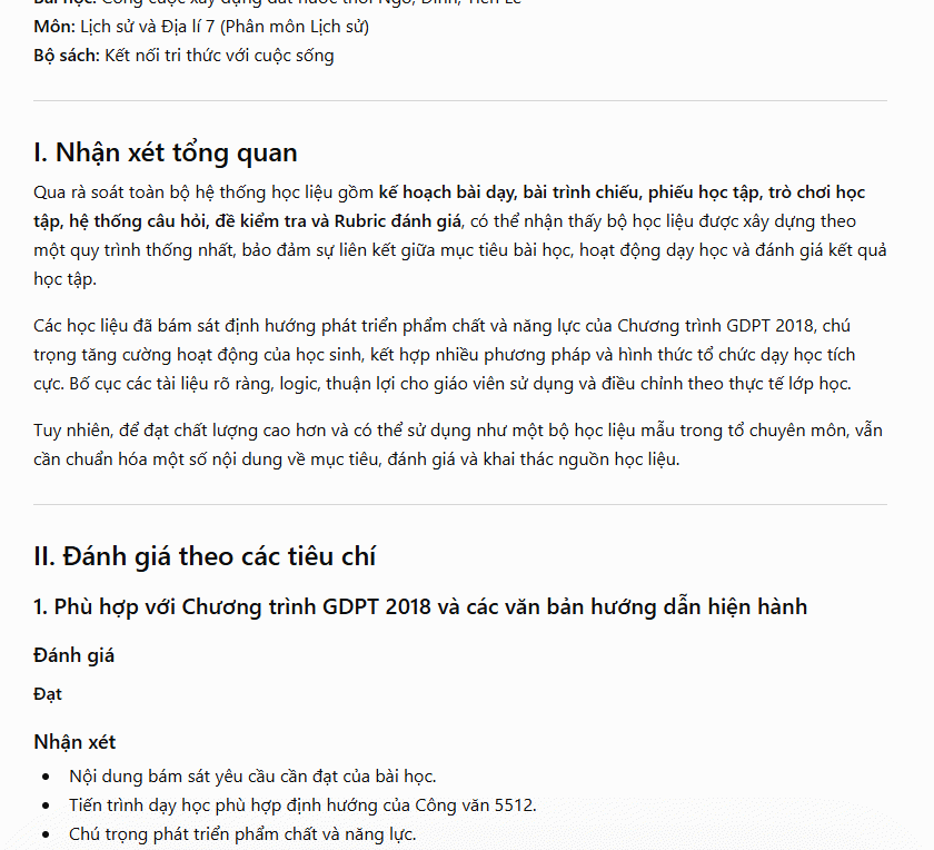 Prompt rà soát học liệu