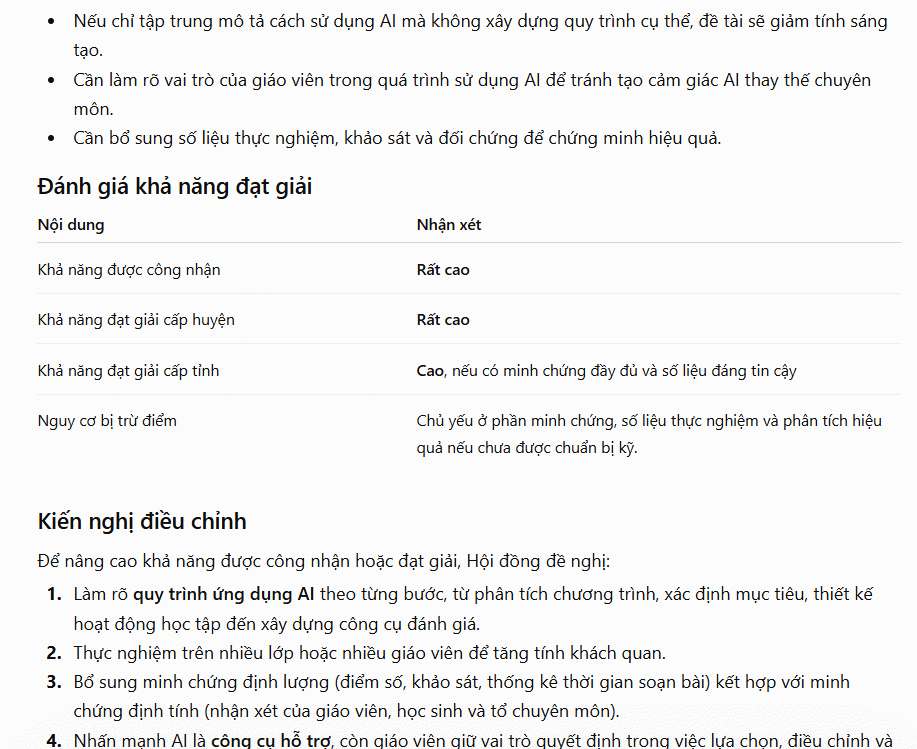 Prompt kiểm định đề tài SKKN