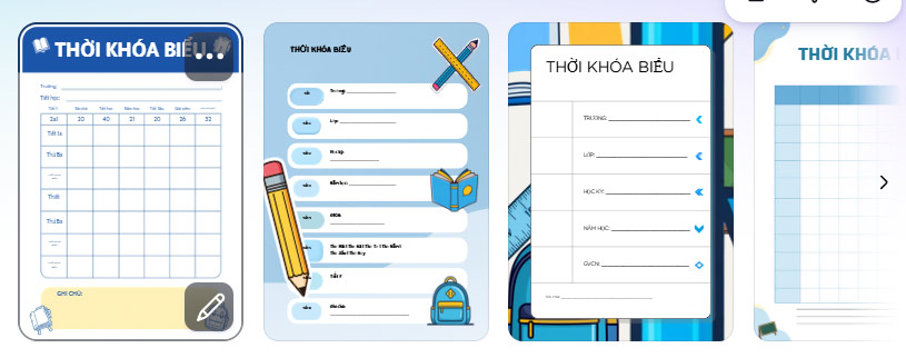 Thiết kế thời khóa biểu trên Canva