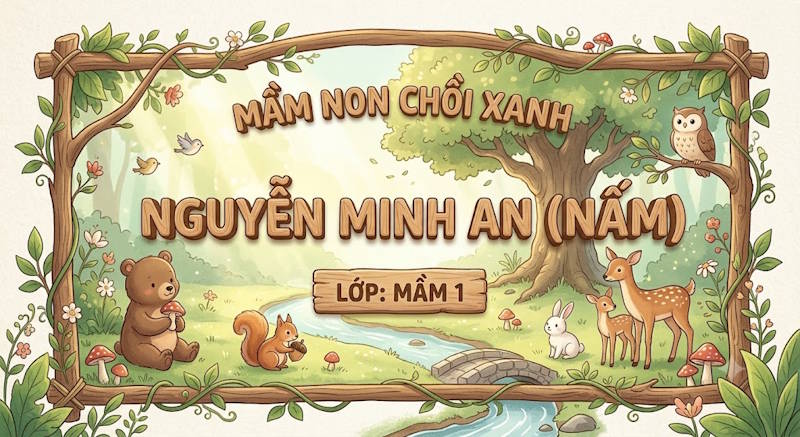 Bảng tên học sinh chủ đề Rừng xanh 