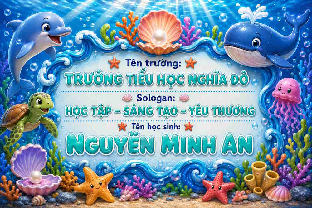 Mẫu bảng tên đại dương 