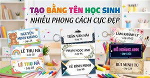 Prompt tạo bảng tên học sinh mầm non nhiều phong cách