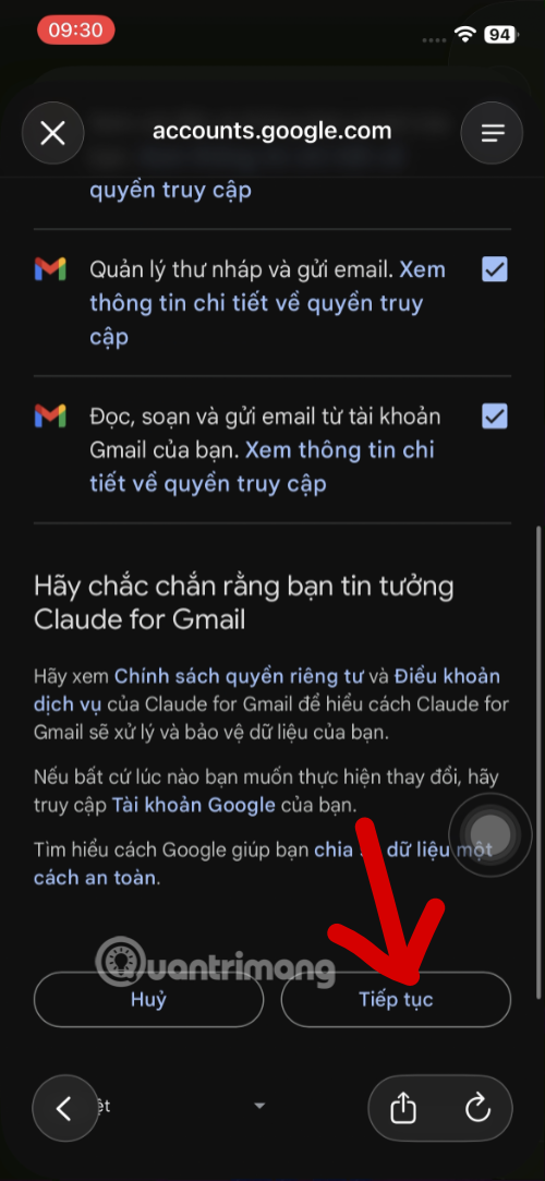 quản lý Gmail bằng Claude