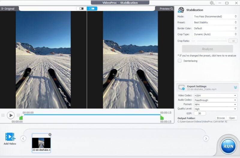 Ổn định video trượt tuyết