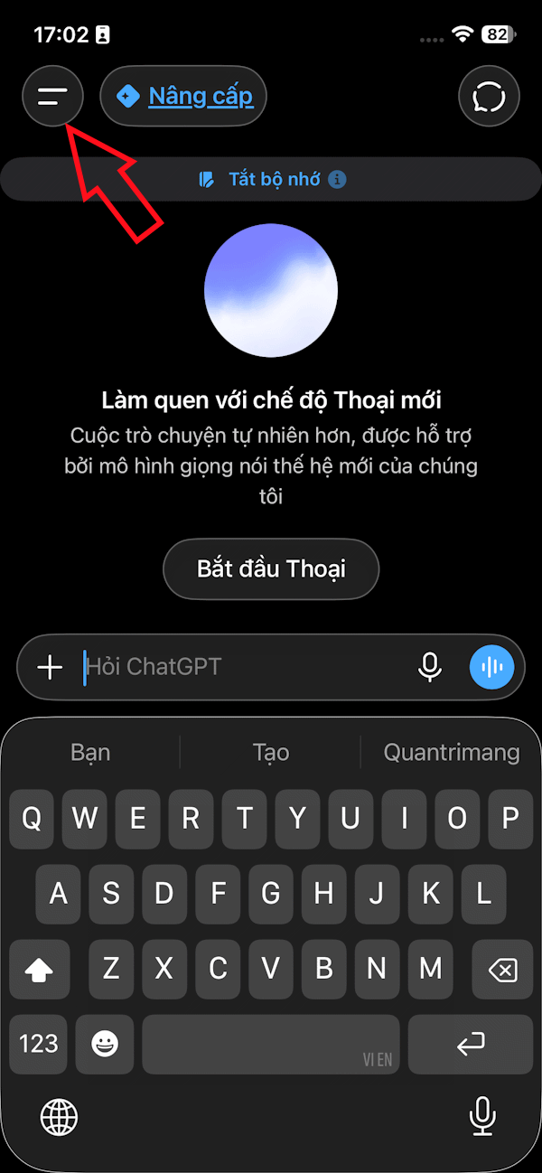 Giao diện ChatGPT