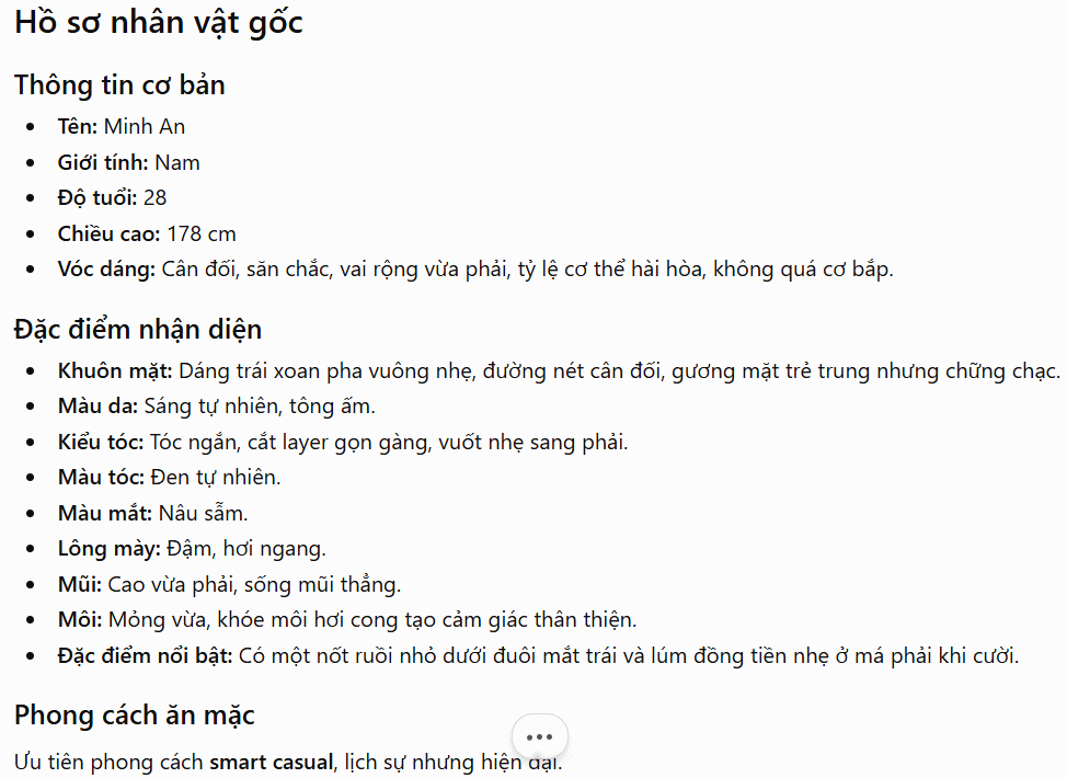 Tạo hồ sơ nhân vật