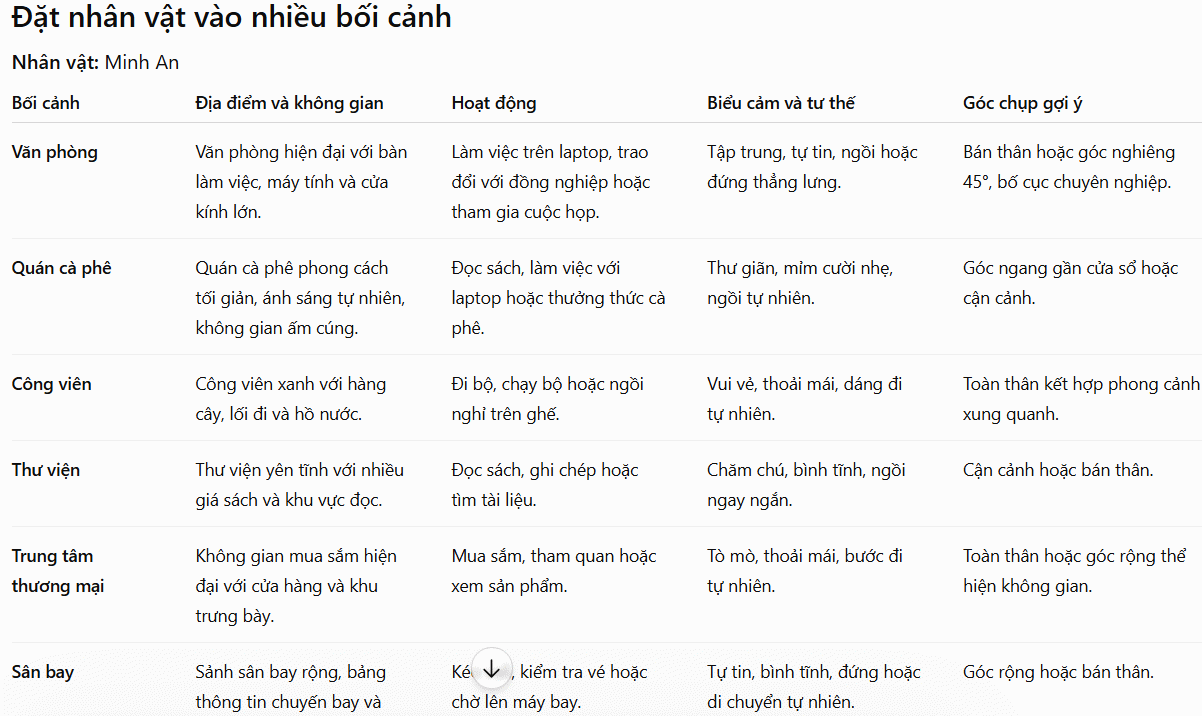 Xây dựng bối cảnh cho nhân vật