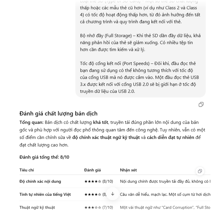 Đánh giá chất lượng bản dịch
