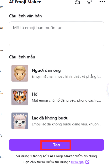 Mô tả thiết kế emoji trên Canva